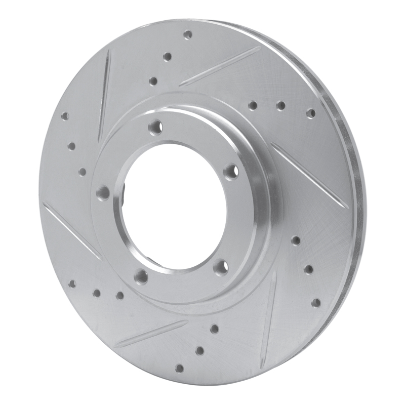 Toyota Tacoma Brake Rotor (1) - Front Left - R1 Concepts - Drilled & Slotted - Silver - `95-`04